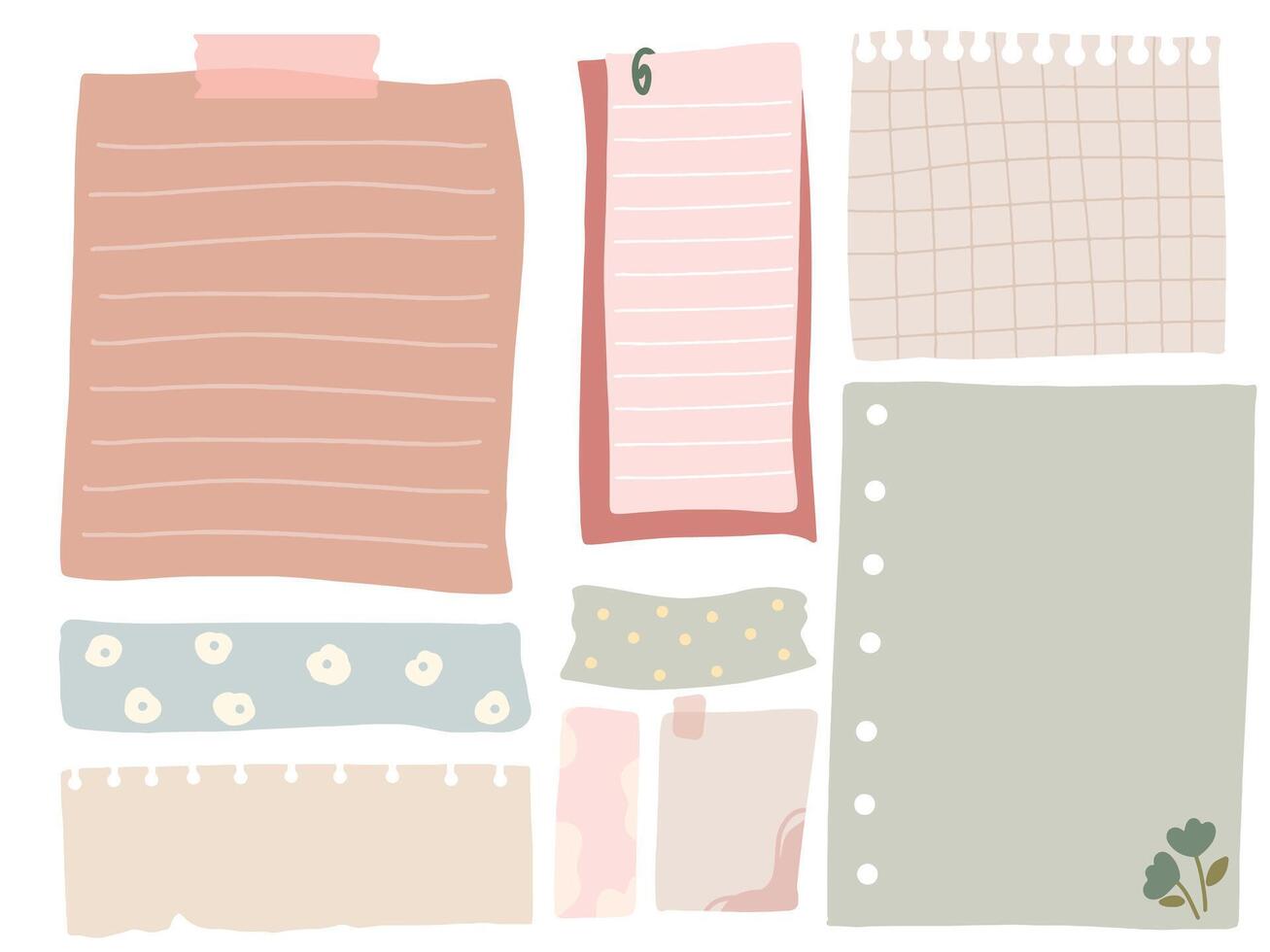 a set of cute sticky notes vector