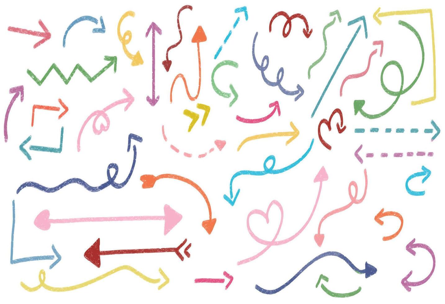 set of colorful texture arrows vector