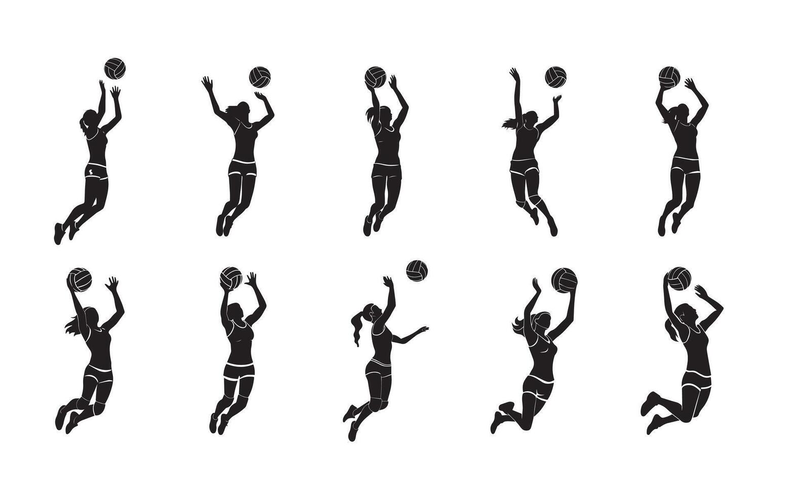 Female with volleyball vector