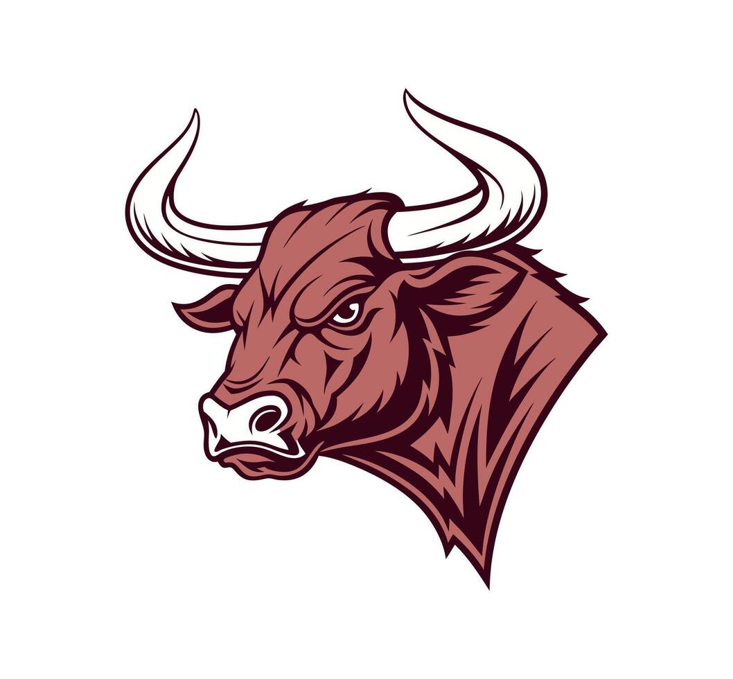 A angry bull face design vector