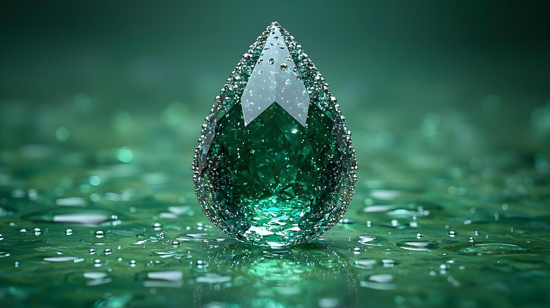 Dark Green Emerald Faceted Gem photo