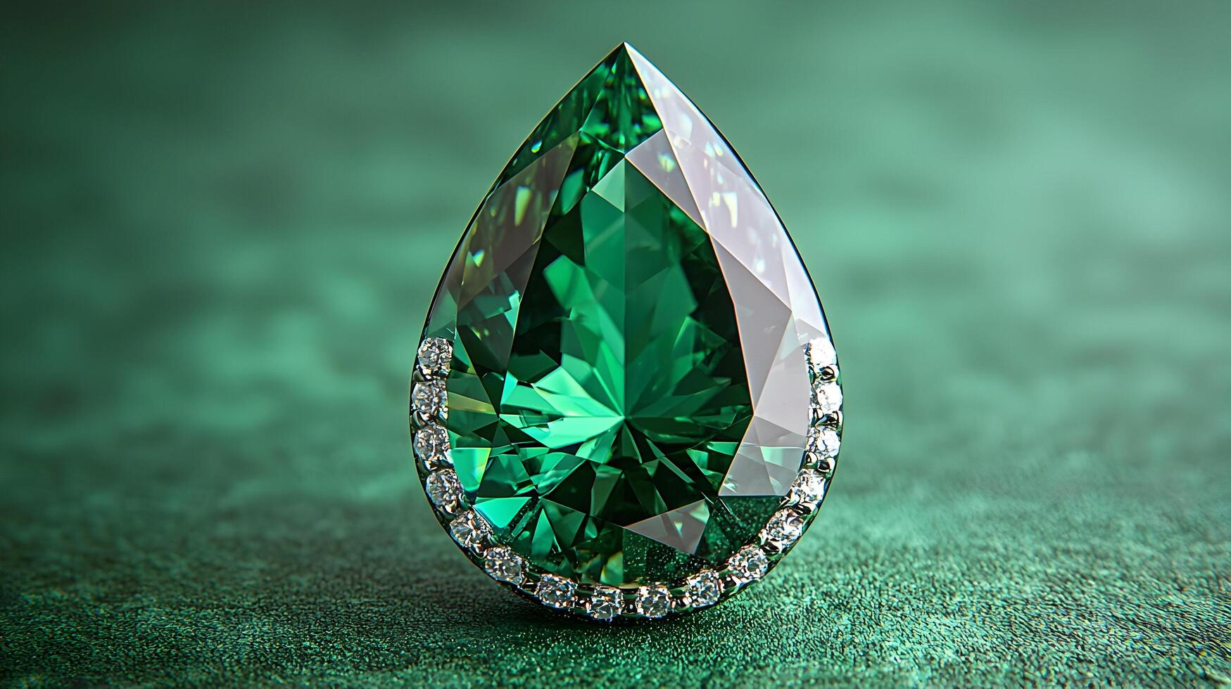 Emerald Green Teardrop Gemstone Crystal photo