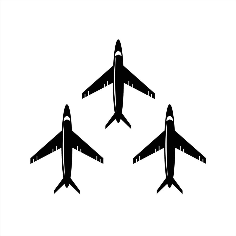 Three fighter jets are flying in the sky vector