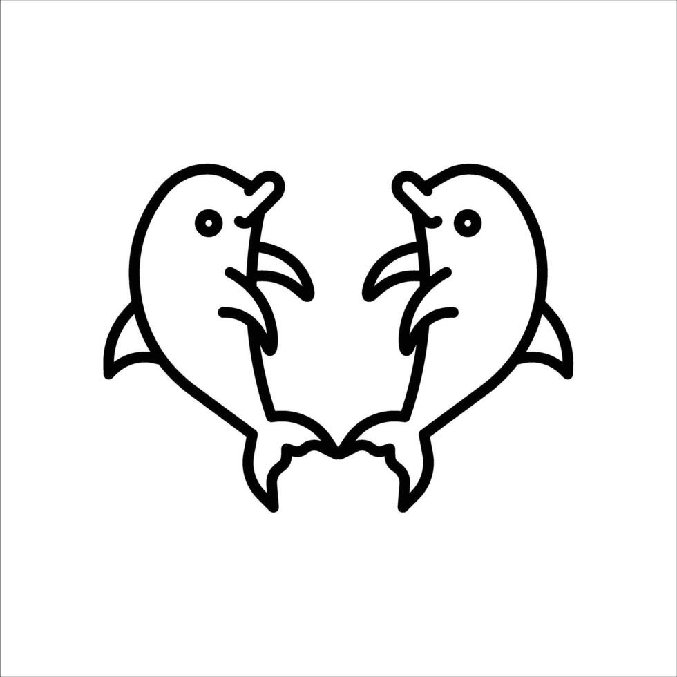 two funny dolphins vector
