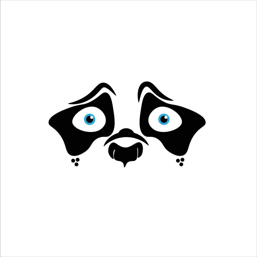 the panda's face is confused looking in our direction vector