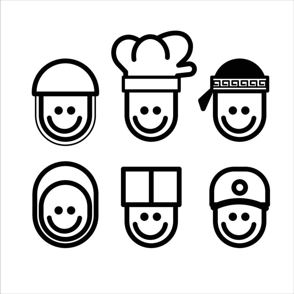 various face icons vector