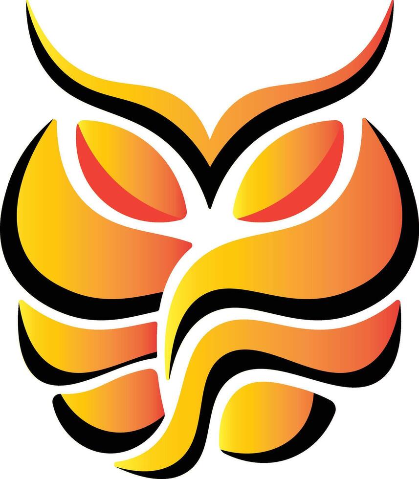 black and orange owl logo vector