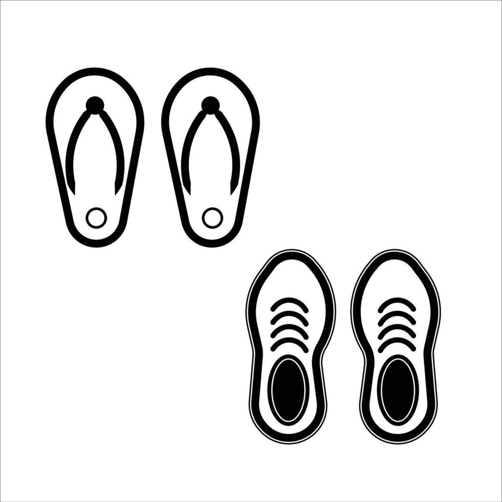 slippers and shoes vector