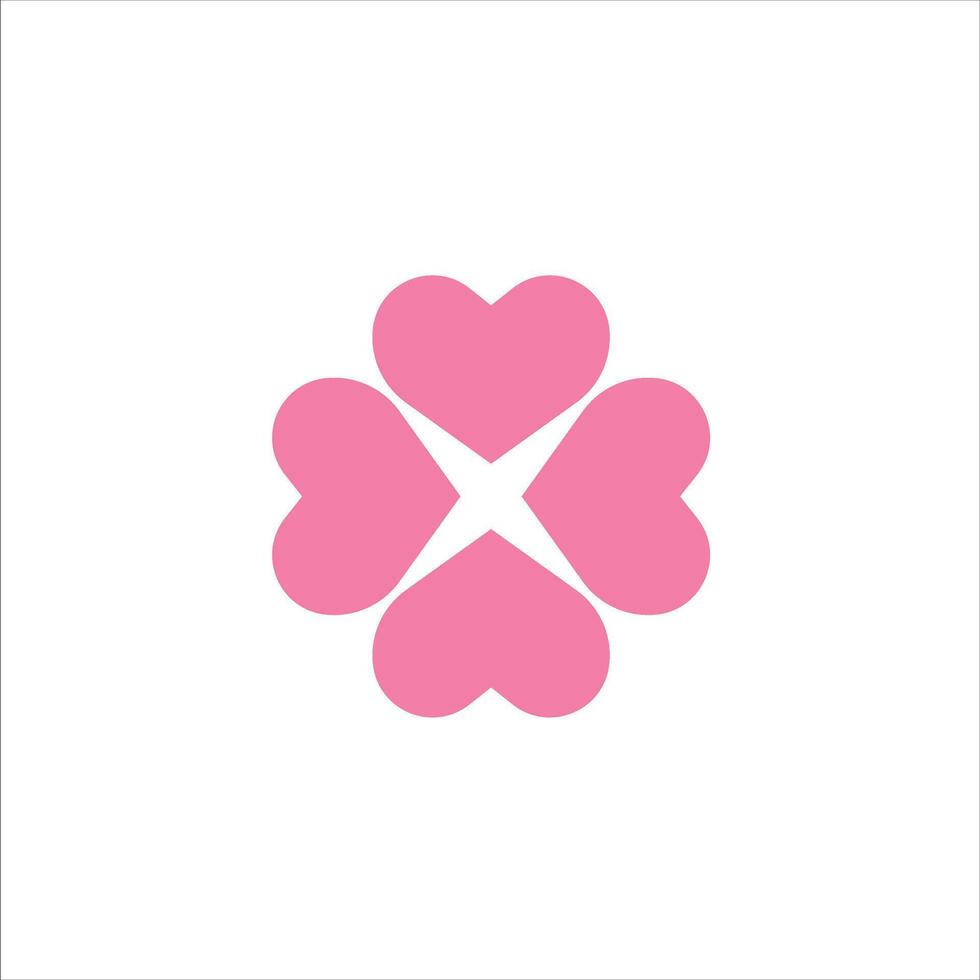 beautiful and charming pink love flower vector
