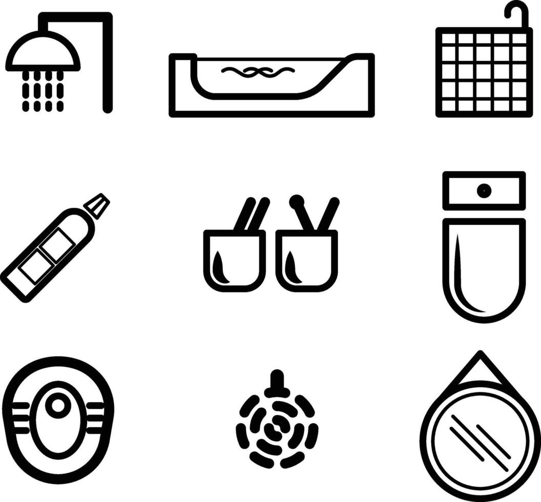 toilet equipment icons part 2 vector