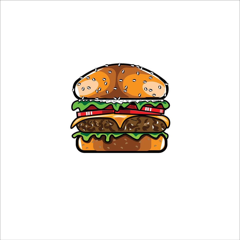 colored burger icon vector