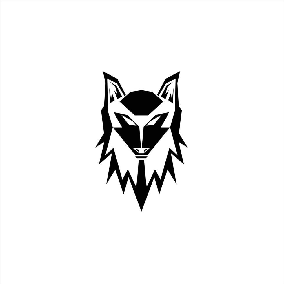 black and white wolf icon vector