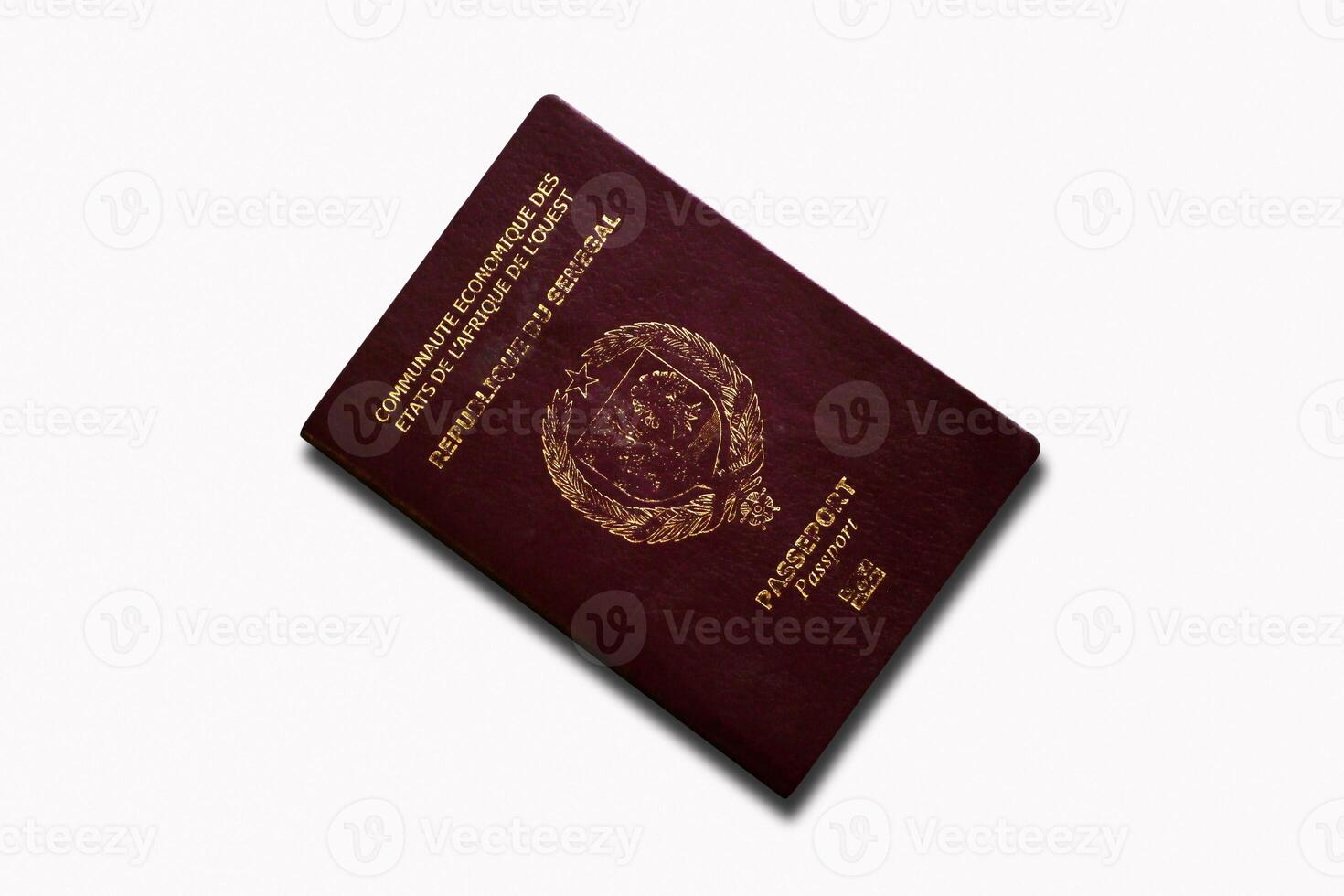 Senegalese passport isolated on a white background photo