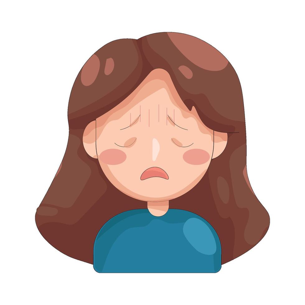 illustration of Woman with Sore Throat vector