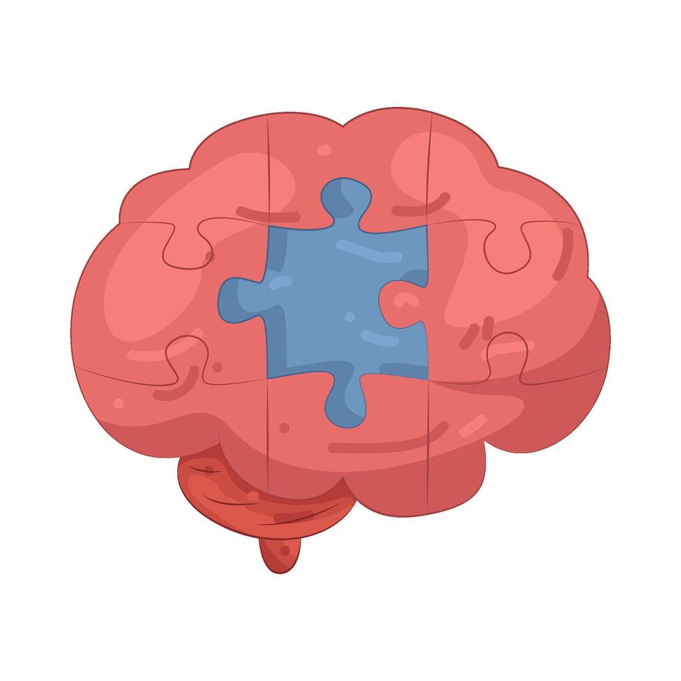 Illustration of brain puzzle vector