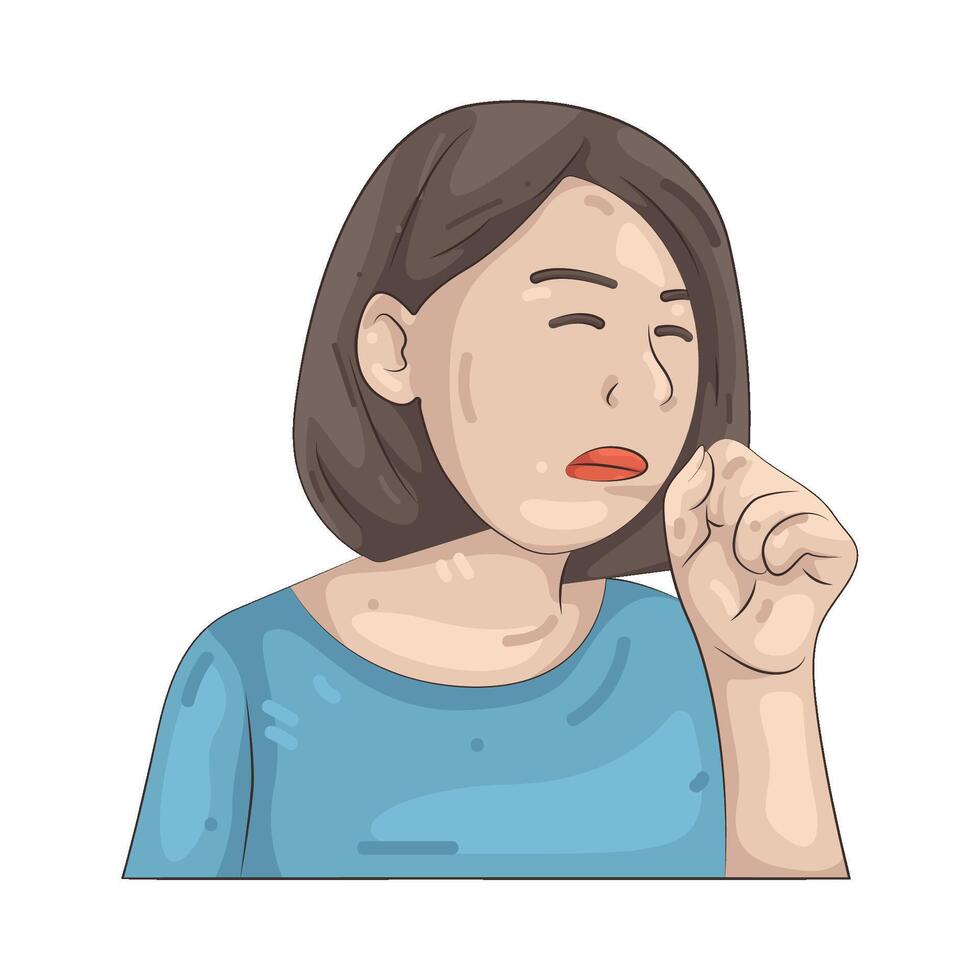 Illustration of cough vector