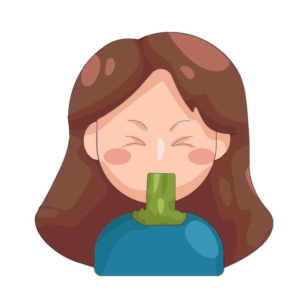 illustration of Woman Vomiting vector