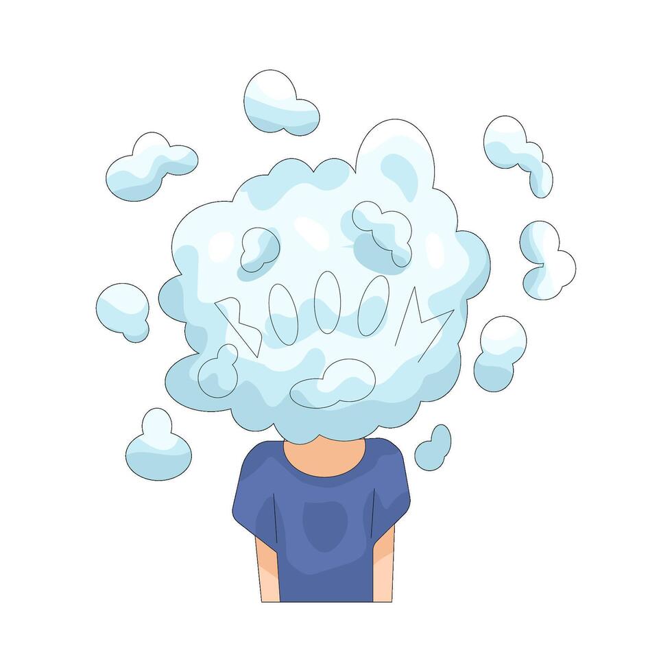 Illustration of brain fog vector