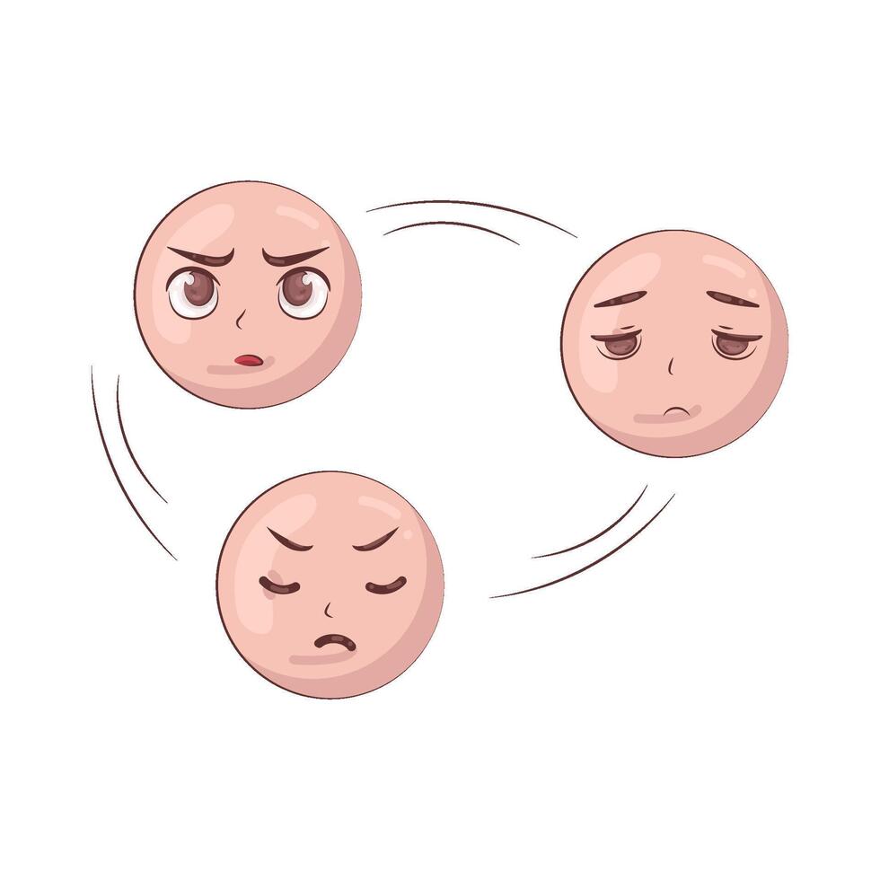 Illustration of mood swing vector