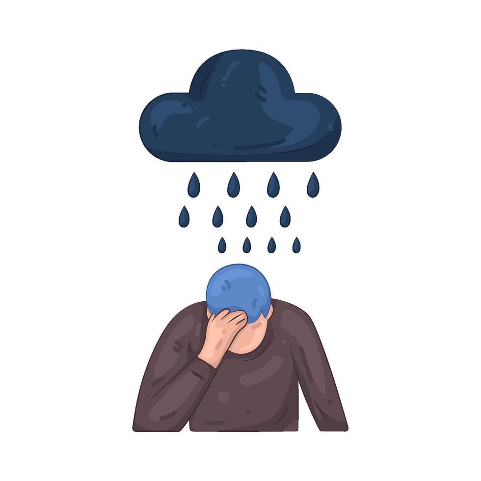 Depression man Illustration vector