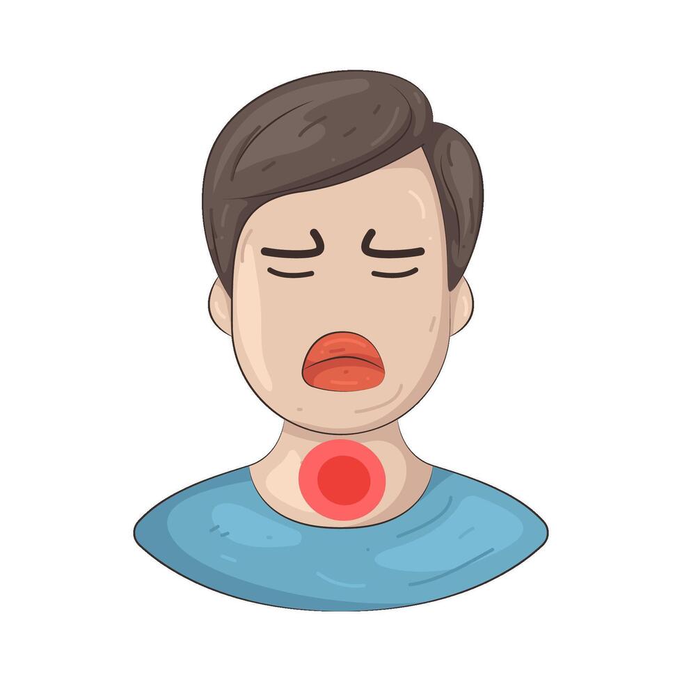 Illustration of Sore throat vector