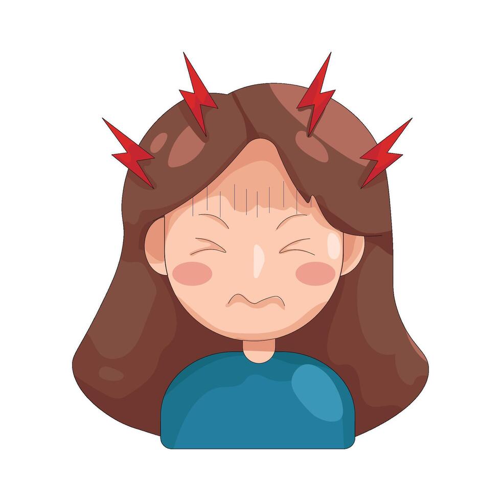 illustration of Woman Experiencing a Headache vector