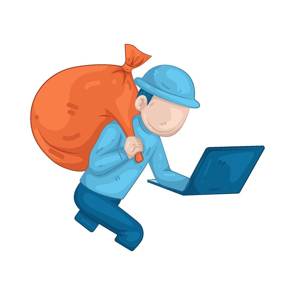 Illustration of online robbery vector