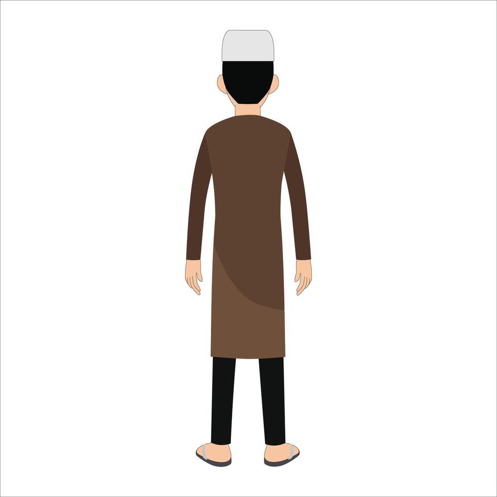 Bengali muslim cartoon character for animation vector