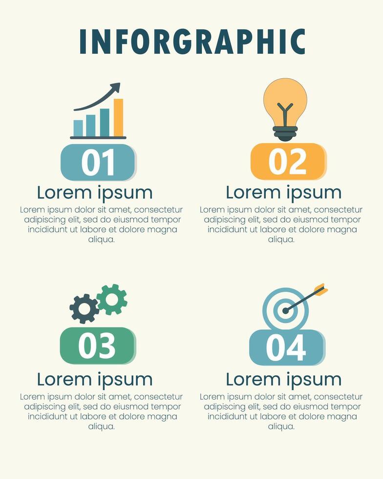 Infographic Growth Chart Idea Gears Target Concept vector
