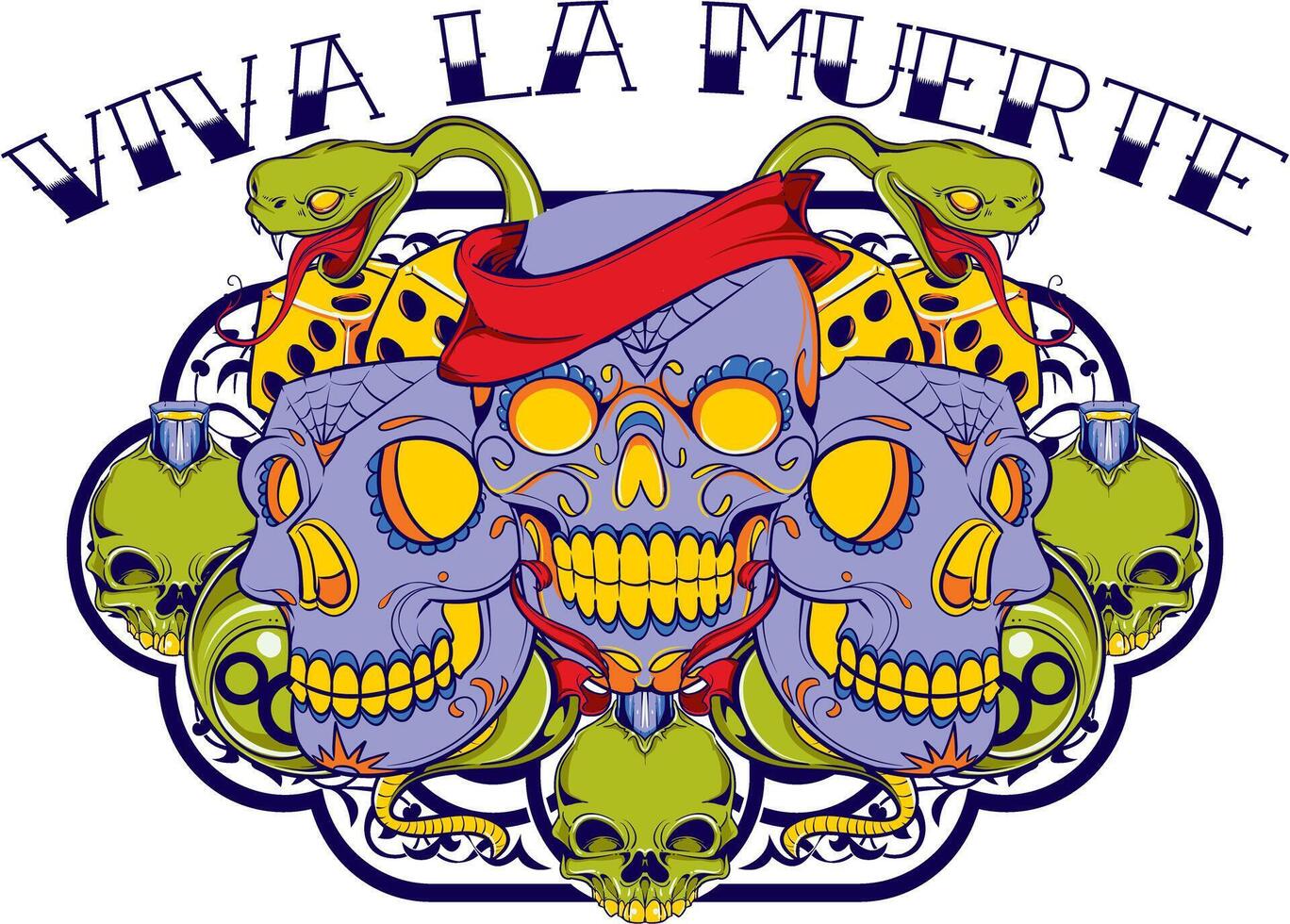 Edgy Skull Art for Rebellious T-Shirt Designs - Gothic Sugar Skull Graphic Illustration vector