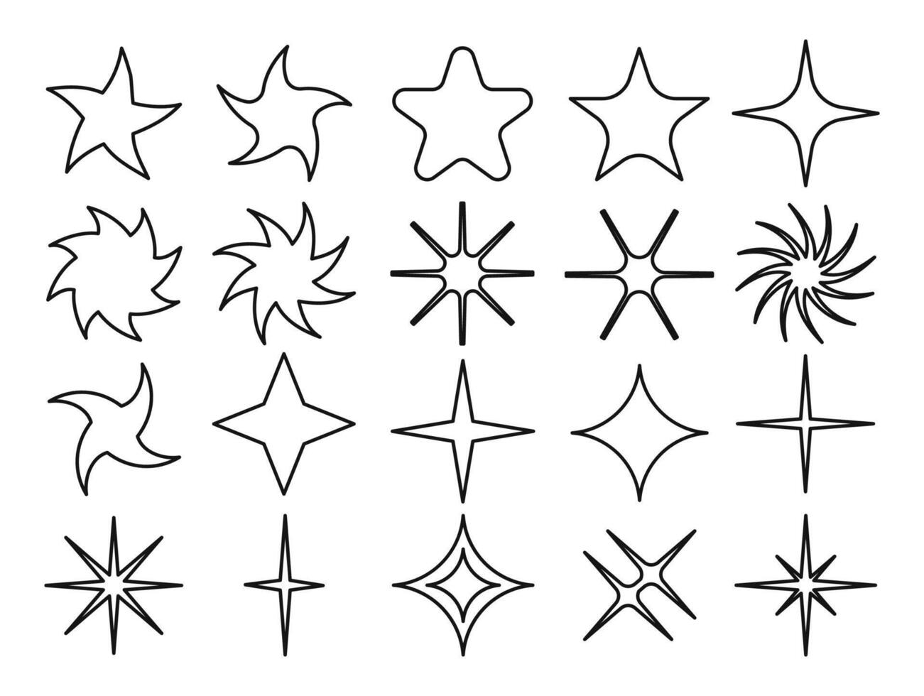 Collection of Star-Shaped Outlines vector