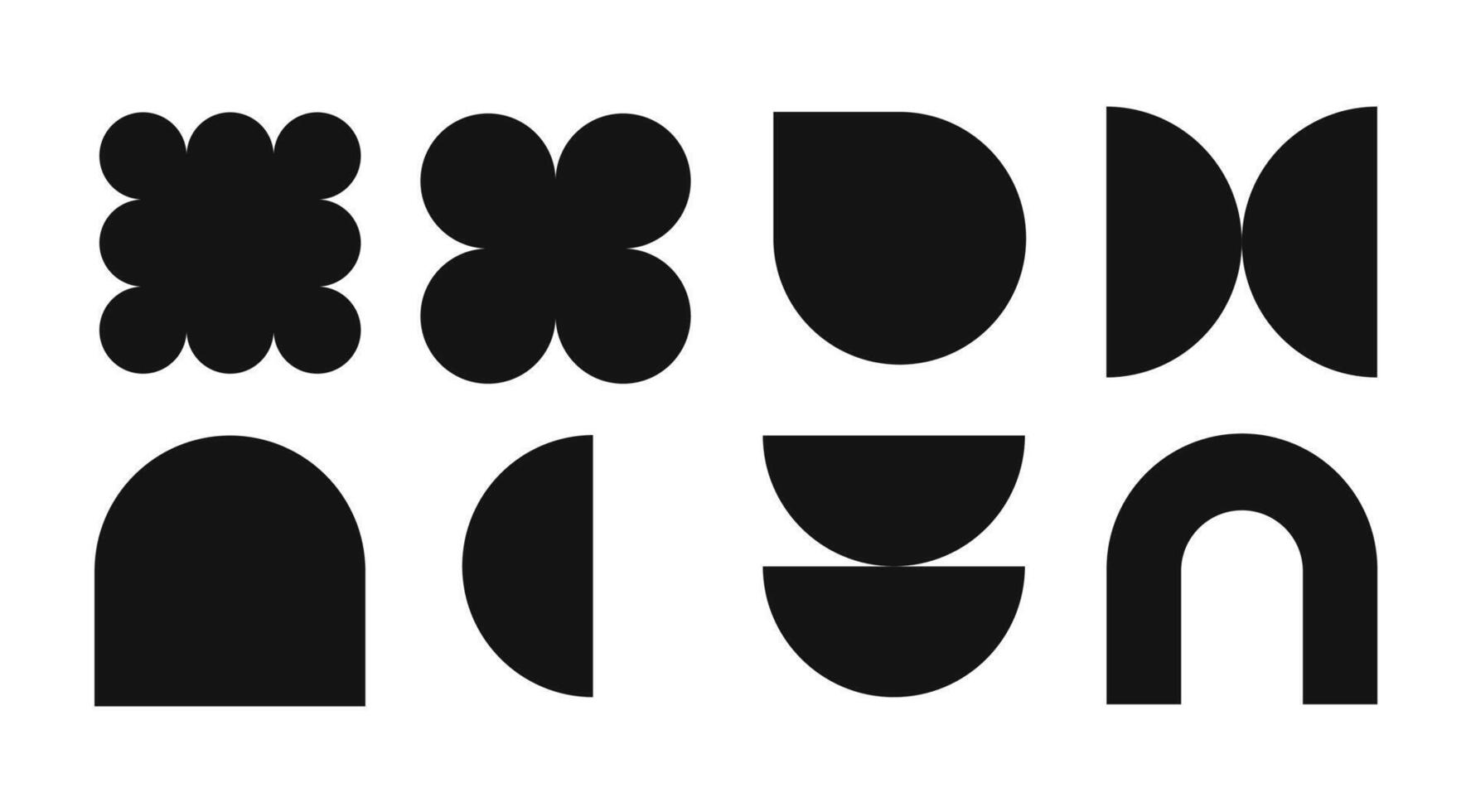Geometric Black Shapes for Design Purposes vector