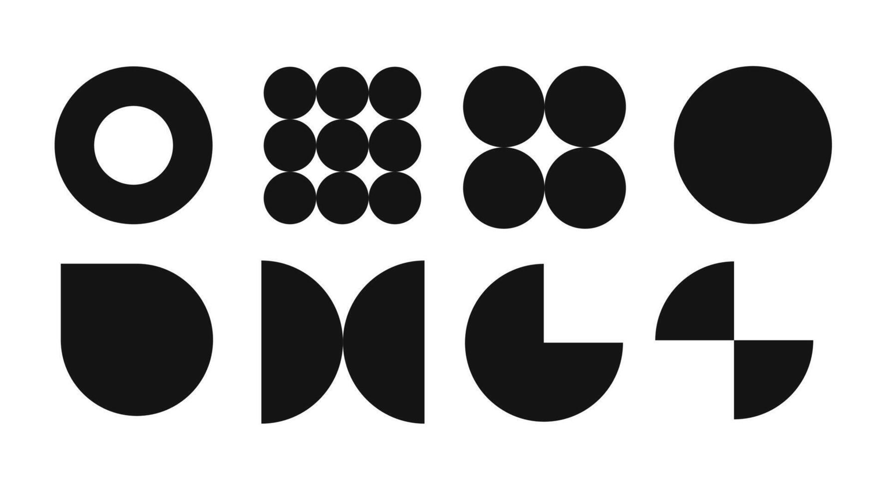 Set of Black Geometric Shapes for Design vector