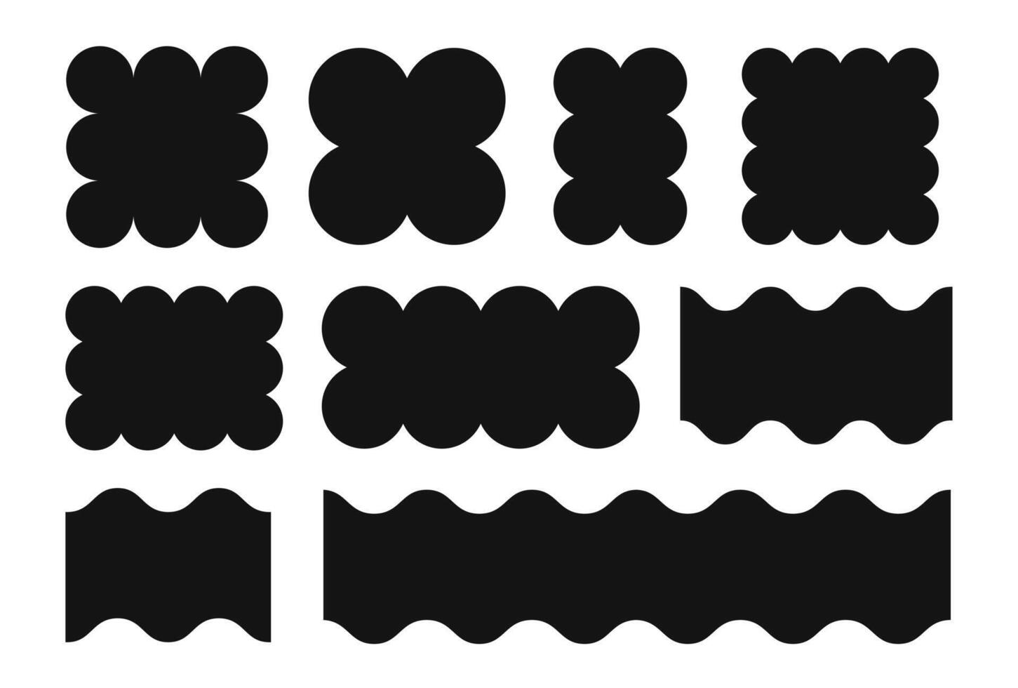 Collection of Abstract White Blob Shapes and Rounded Squares vector
