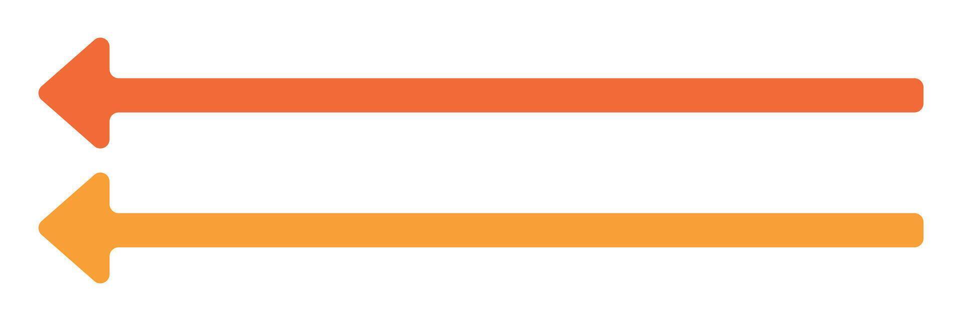 long arrow icon. orange arrow icon vector