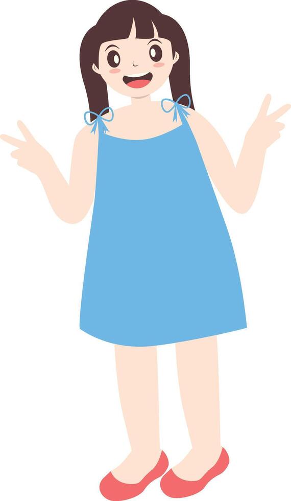Cute Kids Cartoon Character. vector