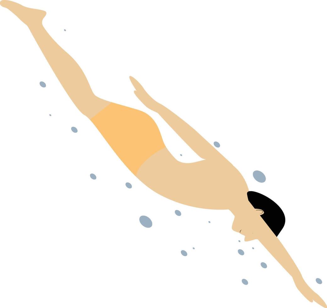 Swimming Male Character. vector