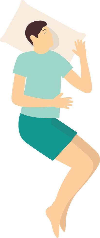 Men Sleeping Position Illustration with Flat Design. vector