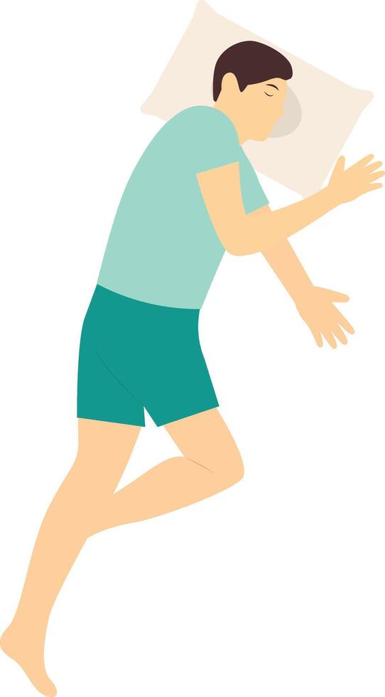Men Sleeping Position Illustration with Cartoon Design vector