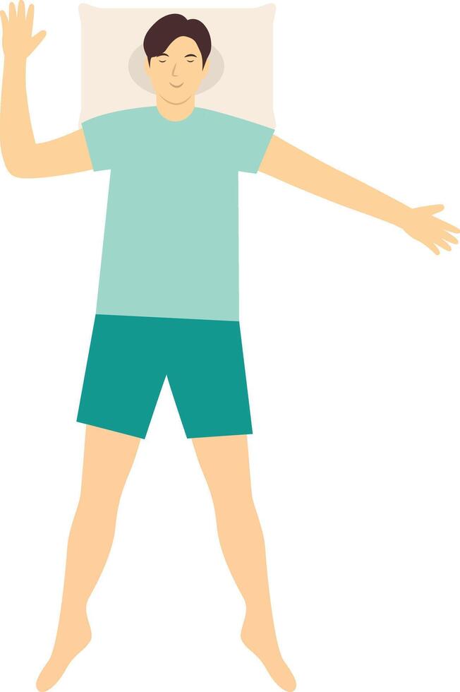Men Sleeping Position Illustration with Cartoon Design. vector