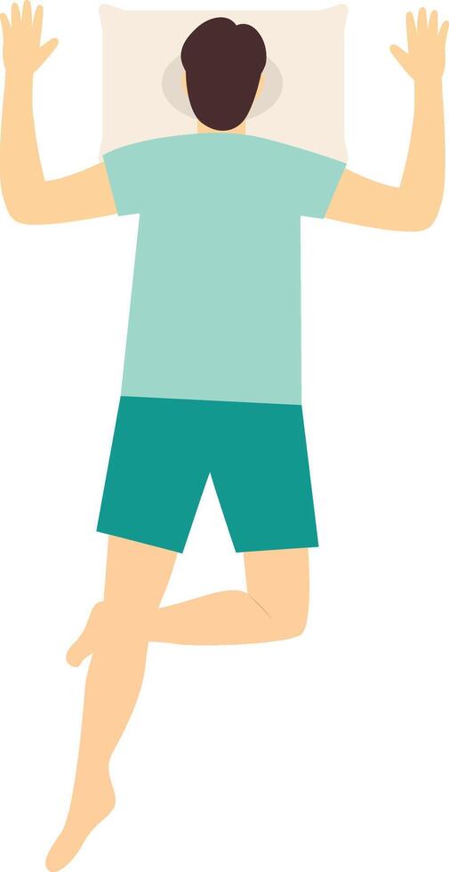 Men Sleeping Position Illustration in Cartoon Design vector