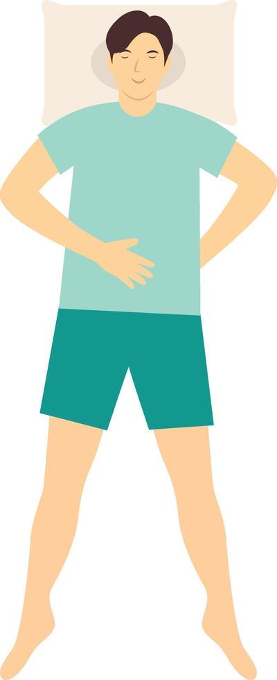 Men Sleeping Position Illustration on White Background vector