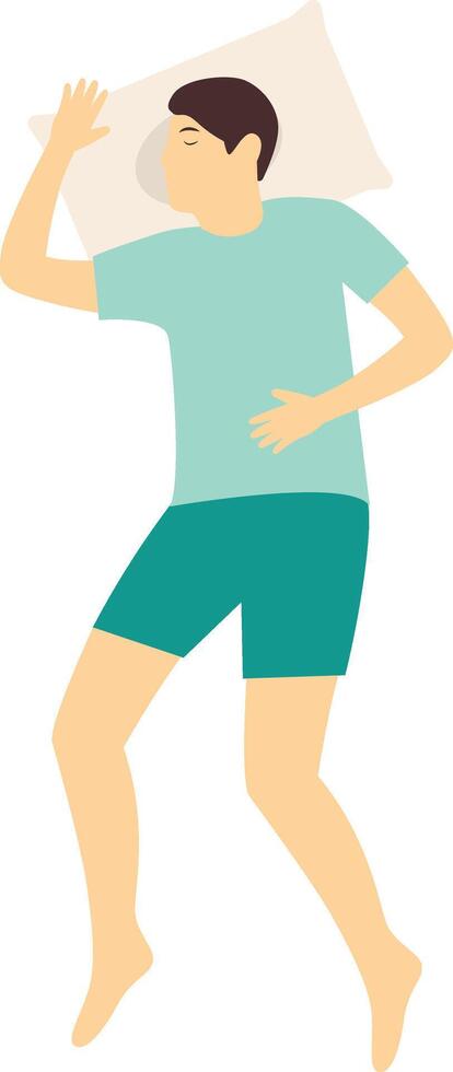 Men Sleeping Position Illustration on White Background. vector