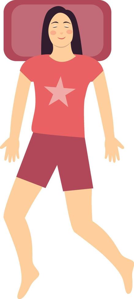 Girl Sleeping Position Character vector