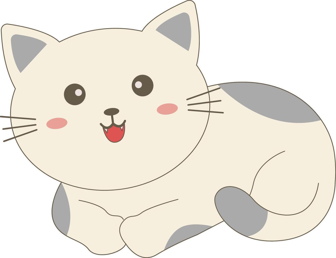 Cute Pet Cat Character. vector