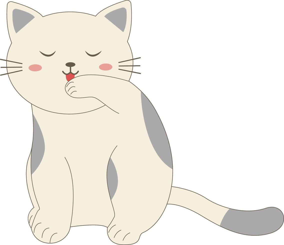Cute Pet Cat Character Isolated on White Background vector