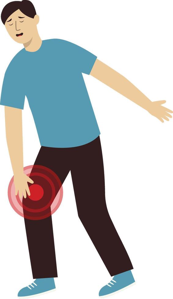 Illustration of Male Body Pain in Flat Design vector
