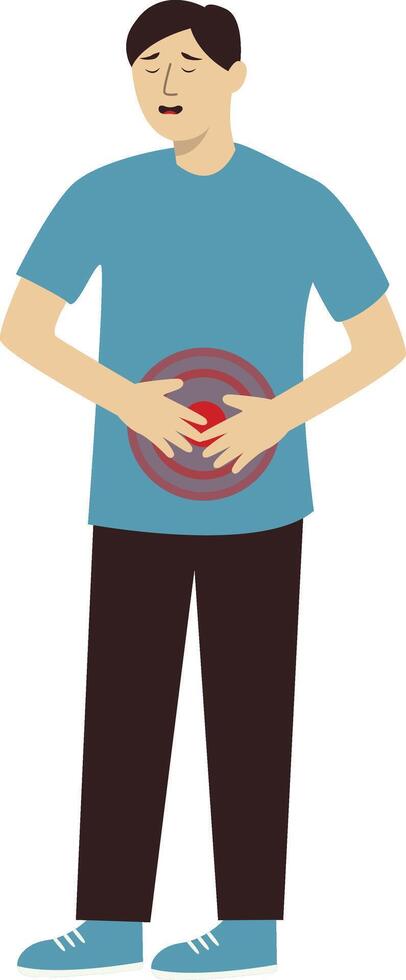 Illustration of Male Body Pain in Cartoon Design vector