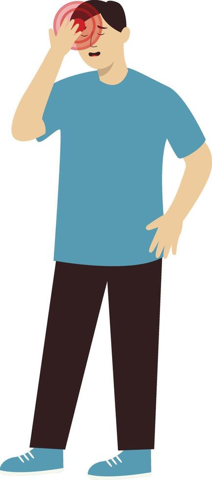 Illustration of Male Body Pain in Flat Design. vector