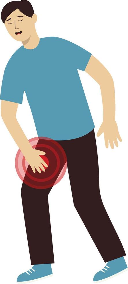 Illustration of Male Body Pain with Cartoon Design vector